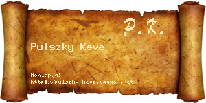 Pulszky Keve névjegykártya